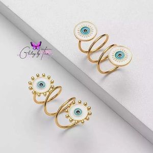 Go,d Adjustable Evil Eye Knuckle Ring